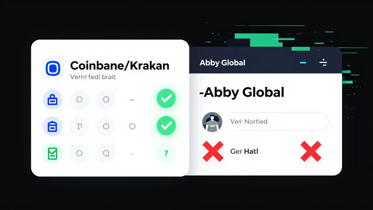 Side-by-side comparison of legitimate and fake crypto platforms with verified and fraudulent indicators.