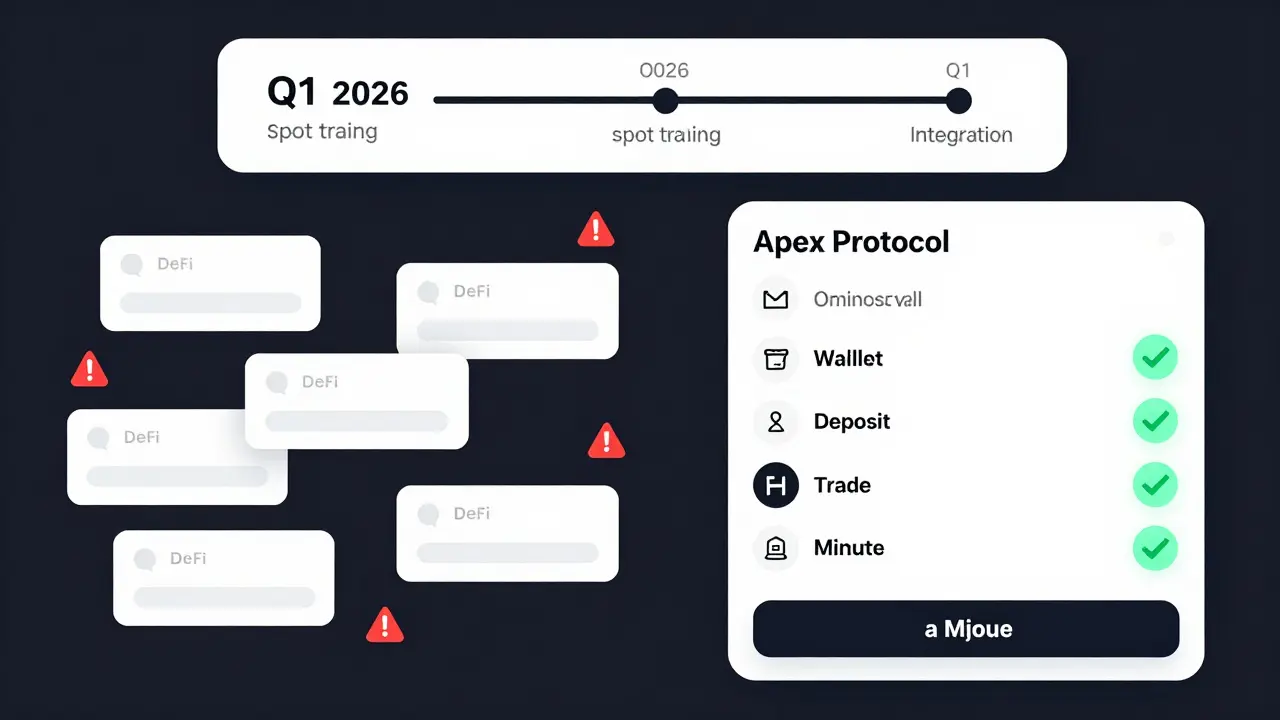 Split-screen comparison: messy DeFi workflow vs. Apex Protocol’s streamlined one-click trading experience.