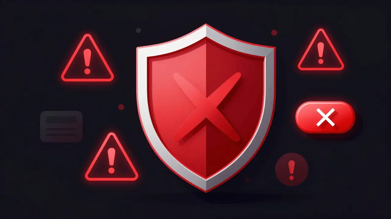 Shield blocking wallet connection to fake Binopoly scam site.