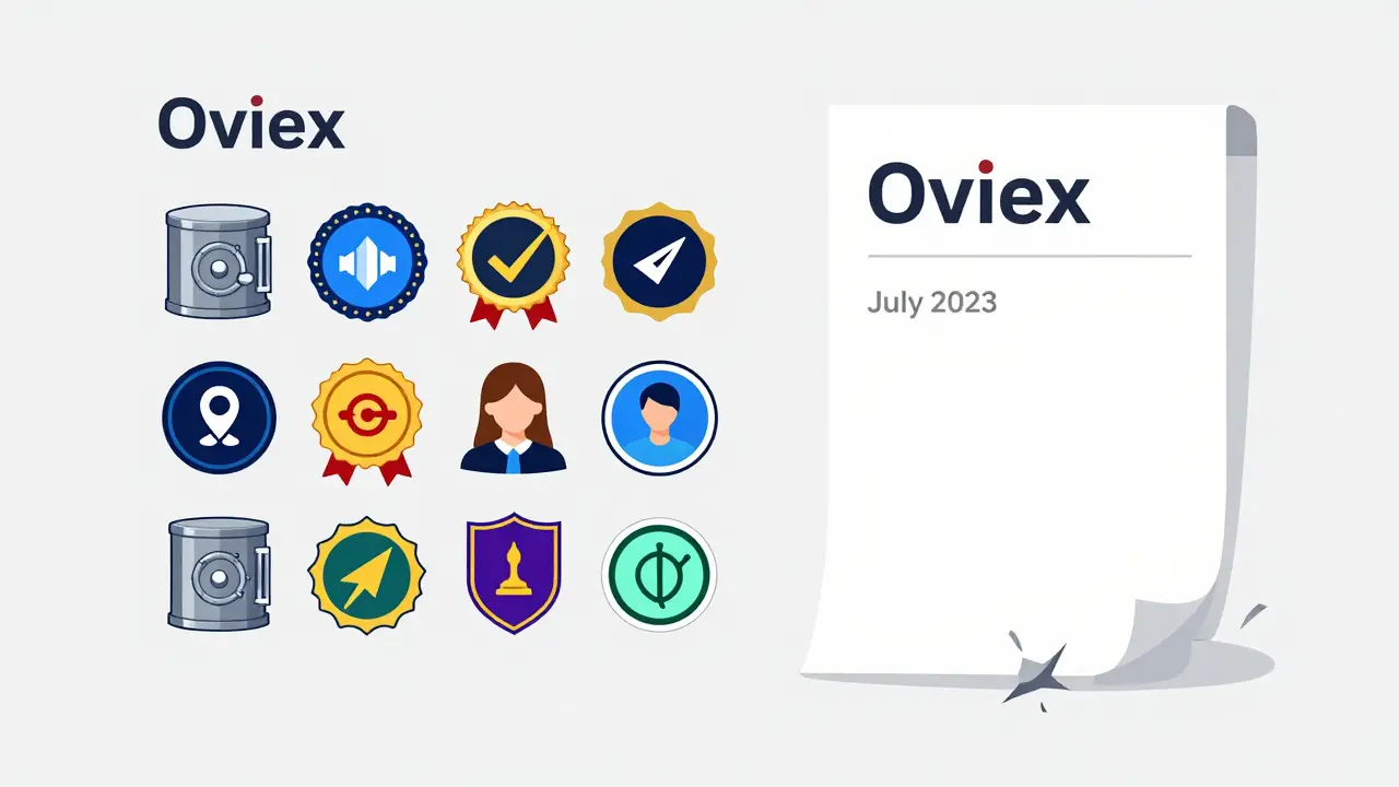 Oviex's empty placeholder compared to detailed icons of legitimate crypto exchanges with security features.