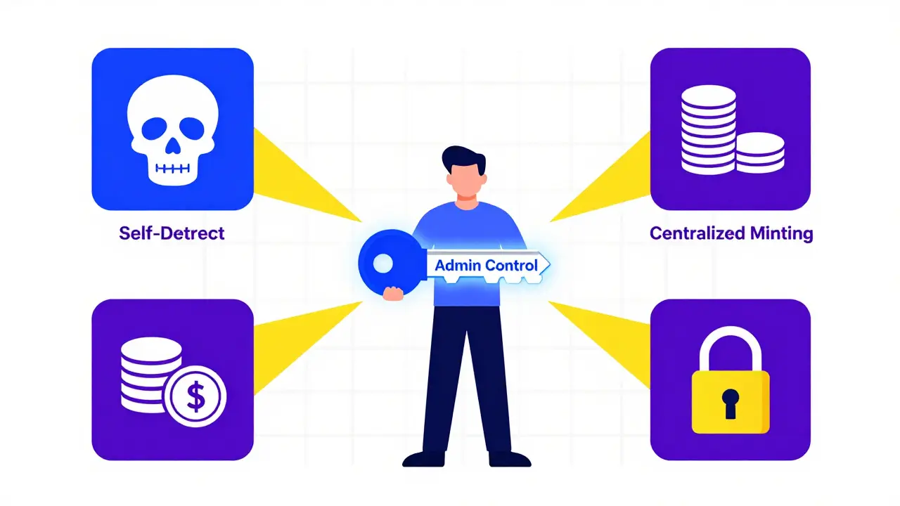 Developer holding admin keys controlling token risks