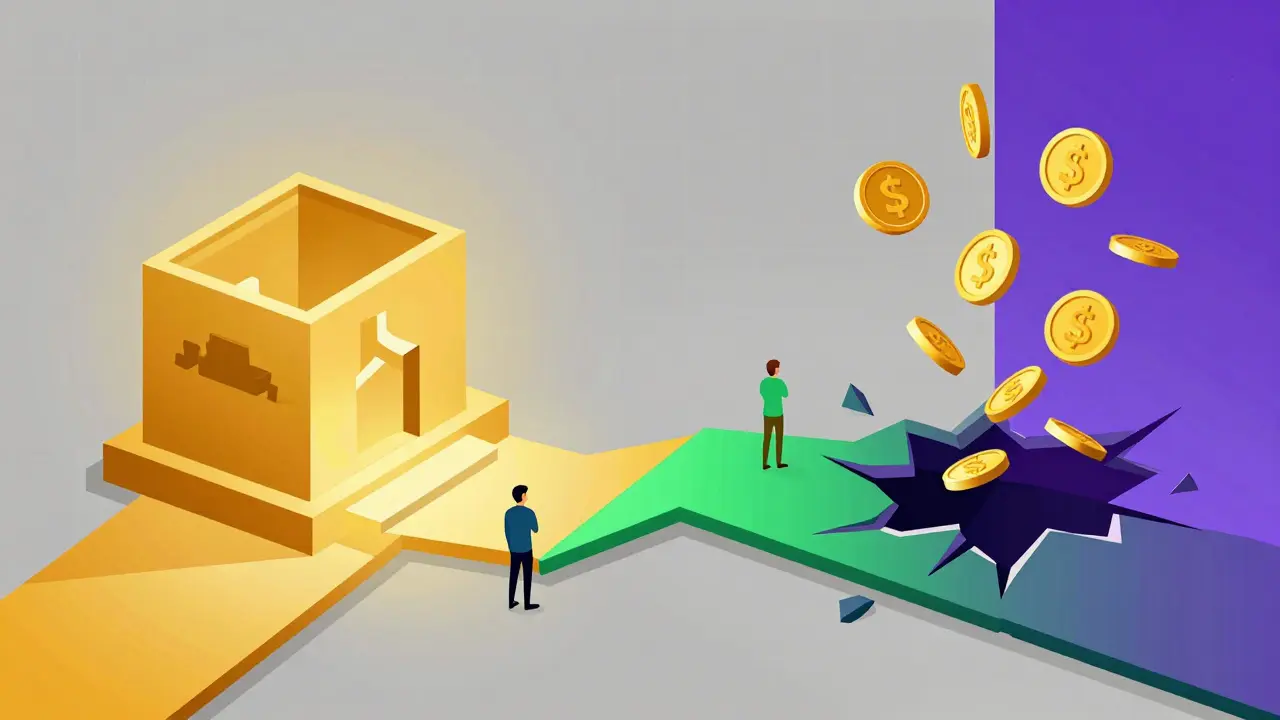 Vector comparison of safe vs risky crypto paths