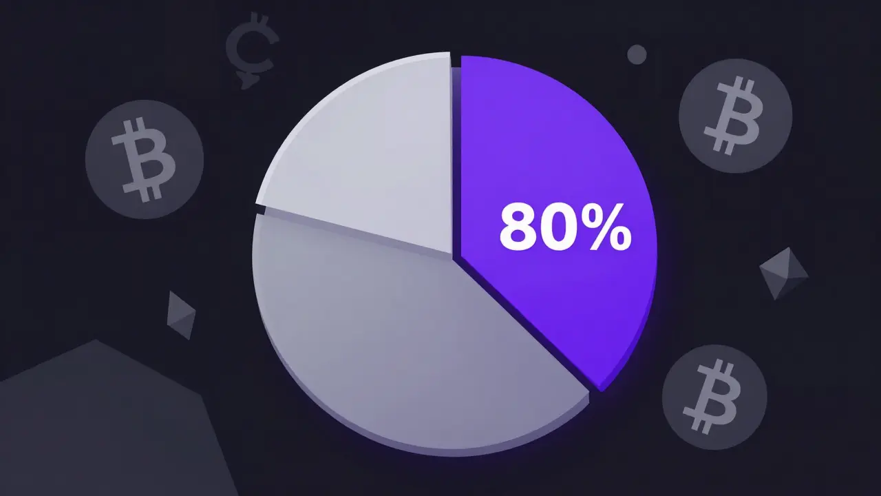 Vector graphic showing dominant market share in crypto options trading