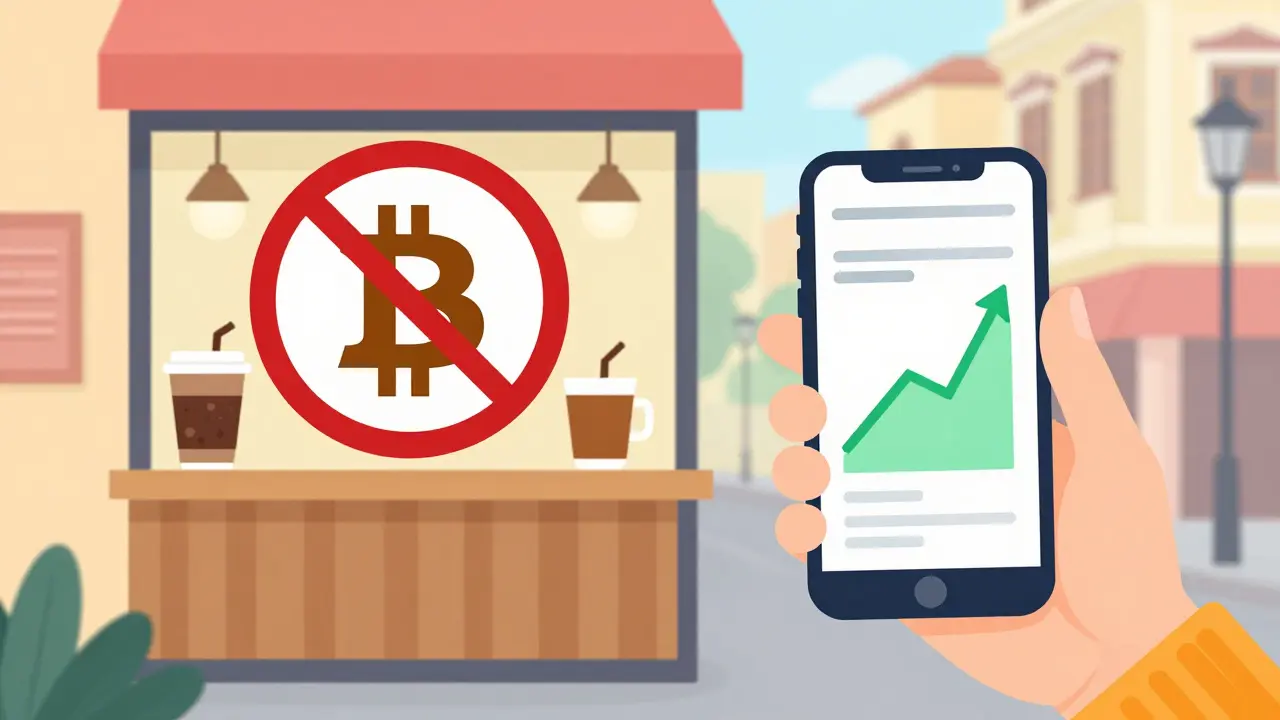 Crypto investment allowed but payment use prohibited icon