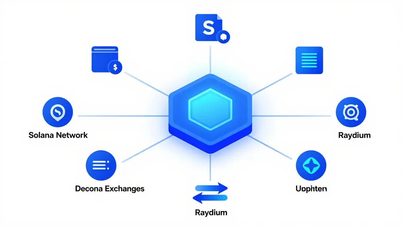 Modern vector illustration of Solana blockchain network nodes
