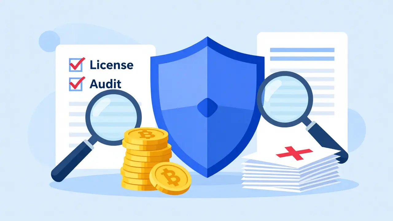 Shield protecting coins with verification checks