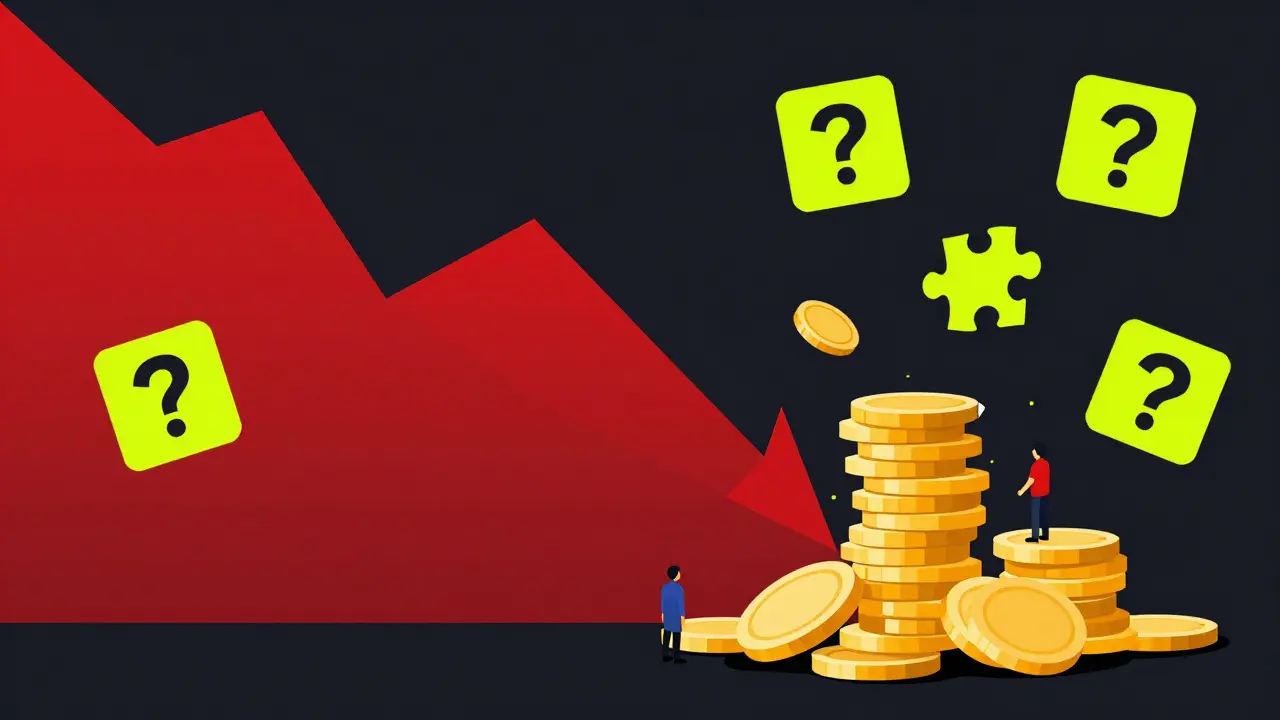 Vector art showing volatile price drop and high risk