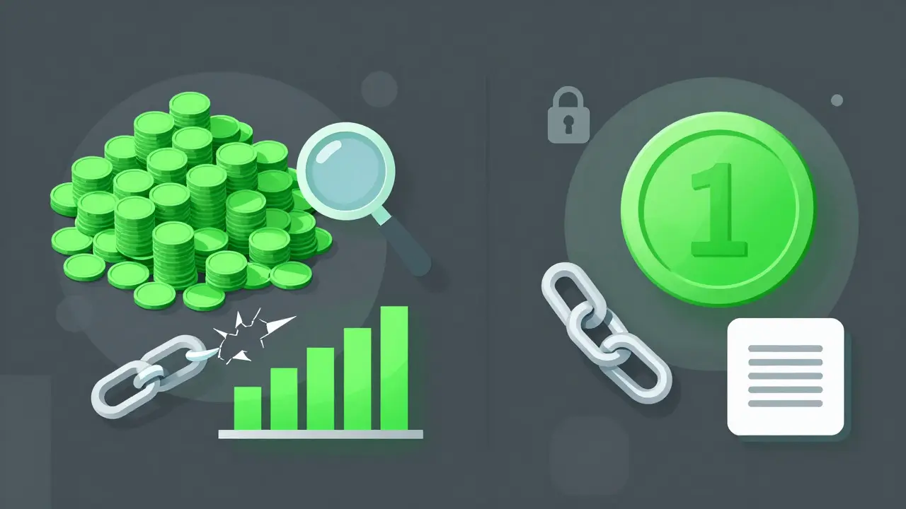 Vector comparison of coin supply sizes and transparency icons