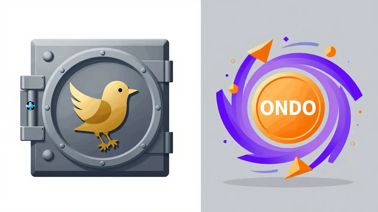 Vector illustration comparing stable token vs volatile crypto