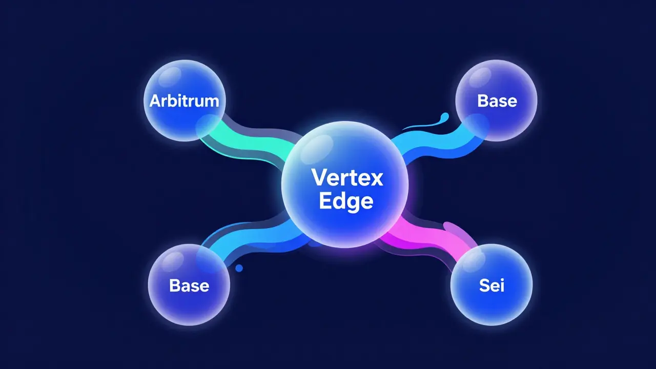 Vector illustration showing cross-chain liquidity merging into one hub