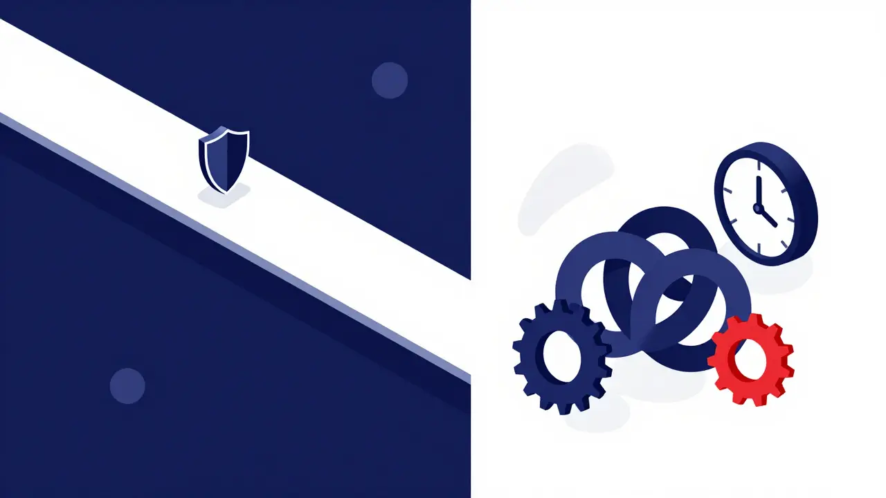 Vector illustration showing secure trading vs slow support delays