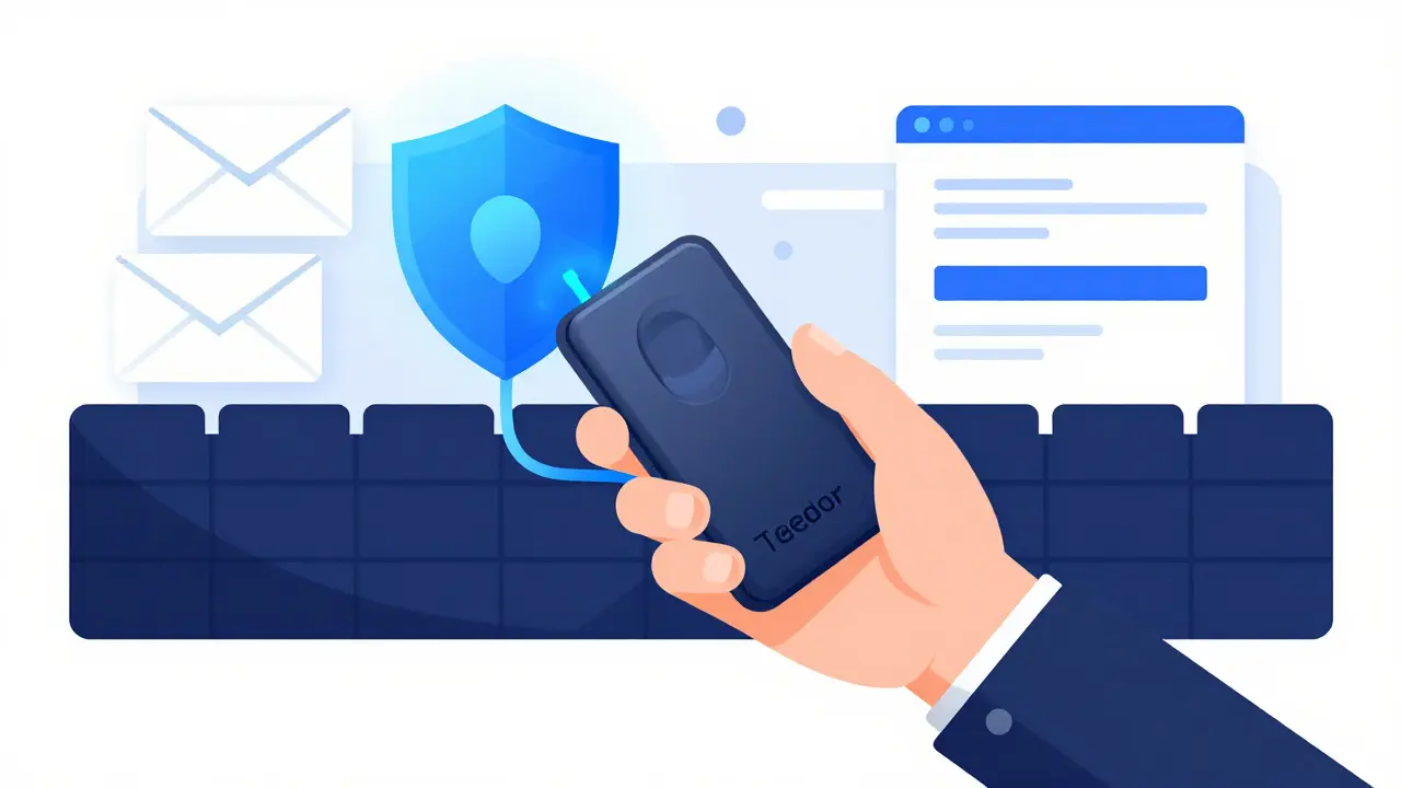 Hardware wallet secured by a digital shield blocking phishing attempts