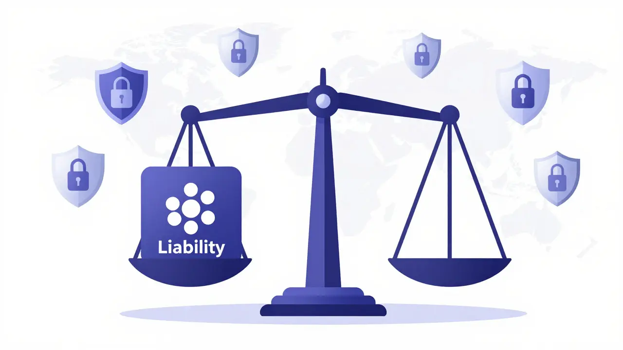 Abstract vector graphic of a balance scale representing financial liability