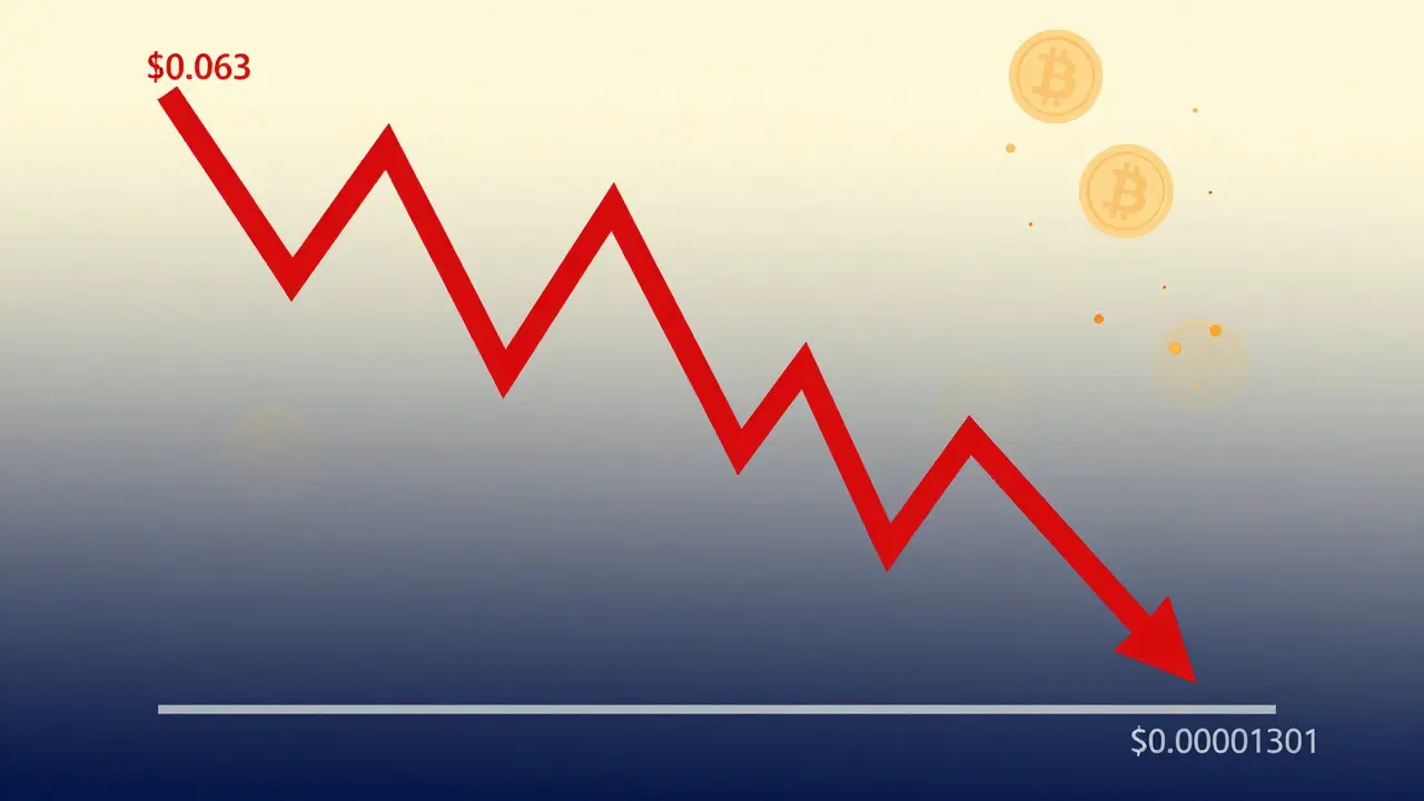 Abstract vector graphic showing a steep decline in cryptocurrency value