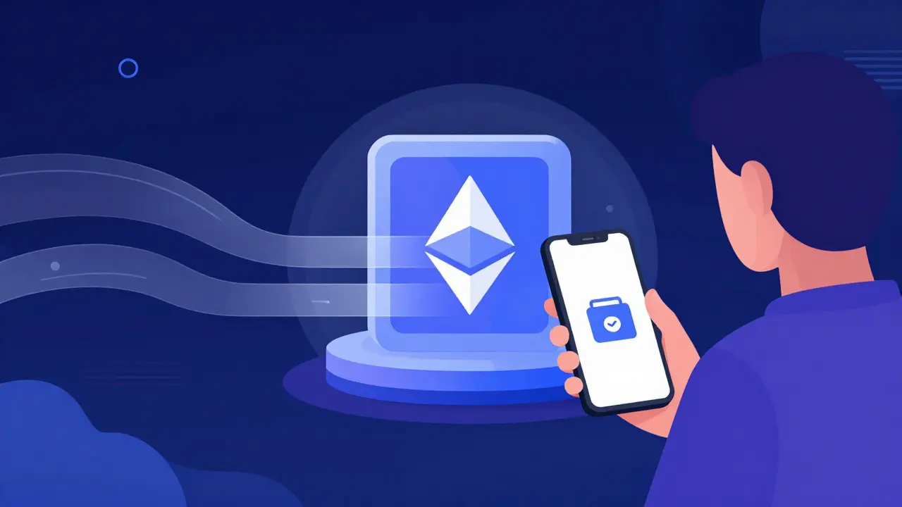 Abstract vector illustration of connecting a crypto wallet securely