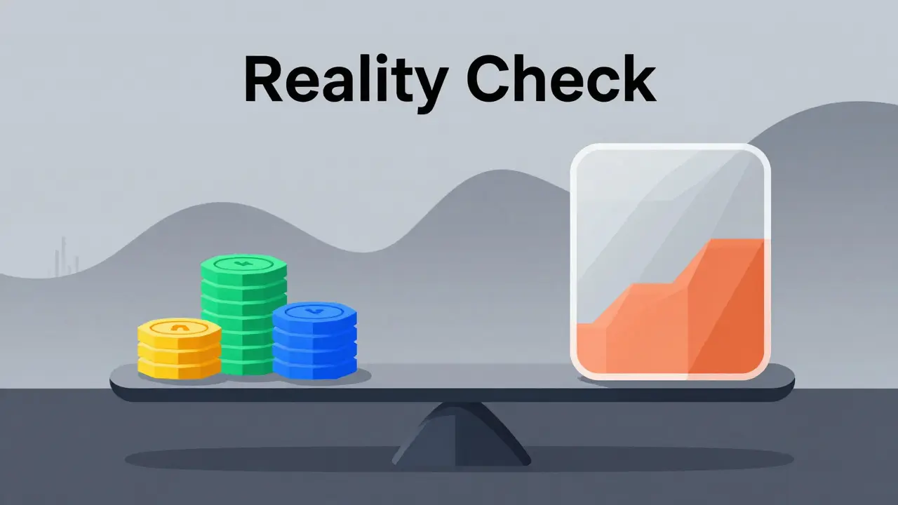 Vector illustration showing trade-off between low fees and liquidity