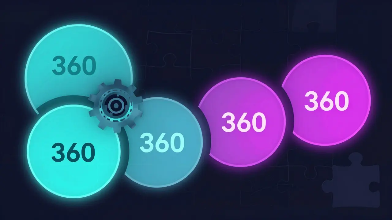 Vector spiral chart showing four phases of token vesting