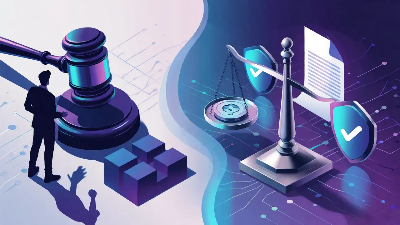 Abstract vector scene balancing developer liability and compliant privacy tools.