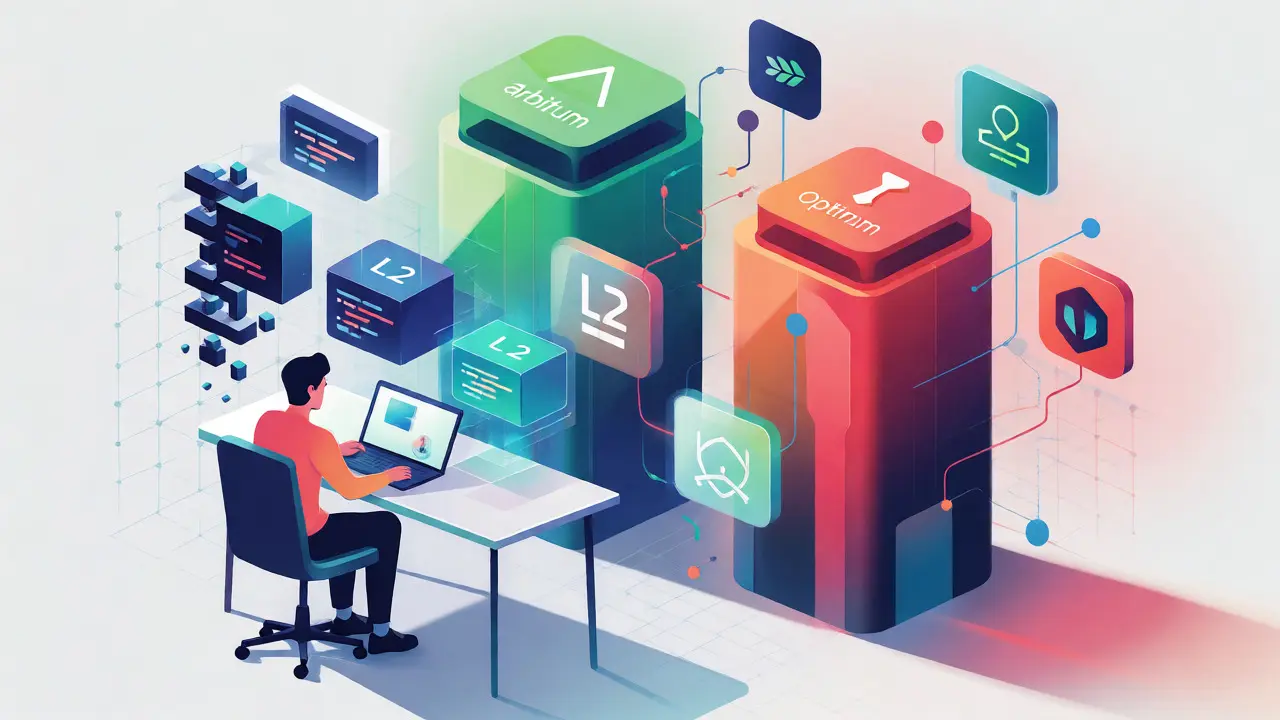 Developer deploying smart contracts to Arbitrum and Optimism via EVM-compatible tools.
